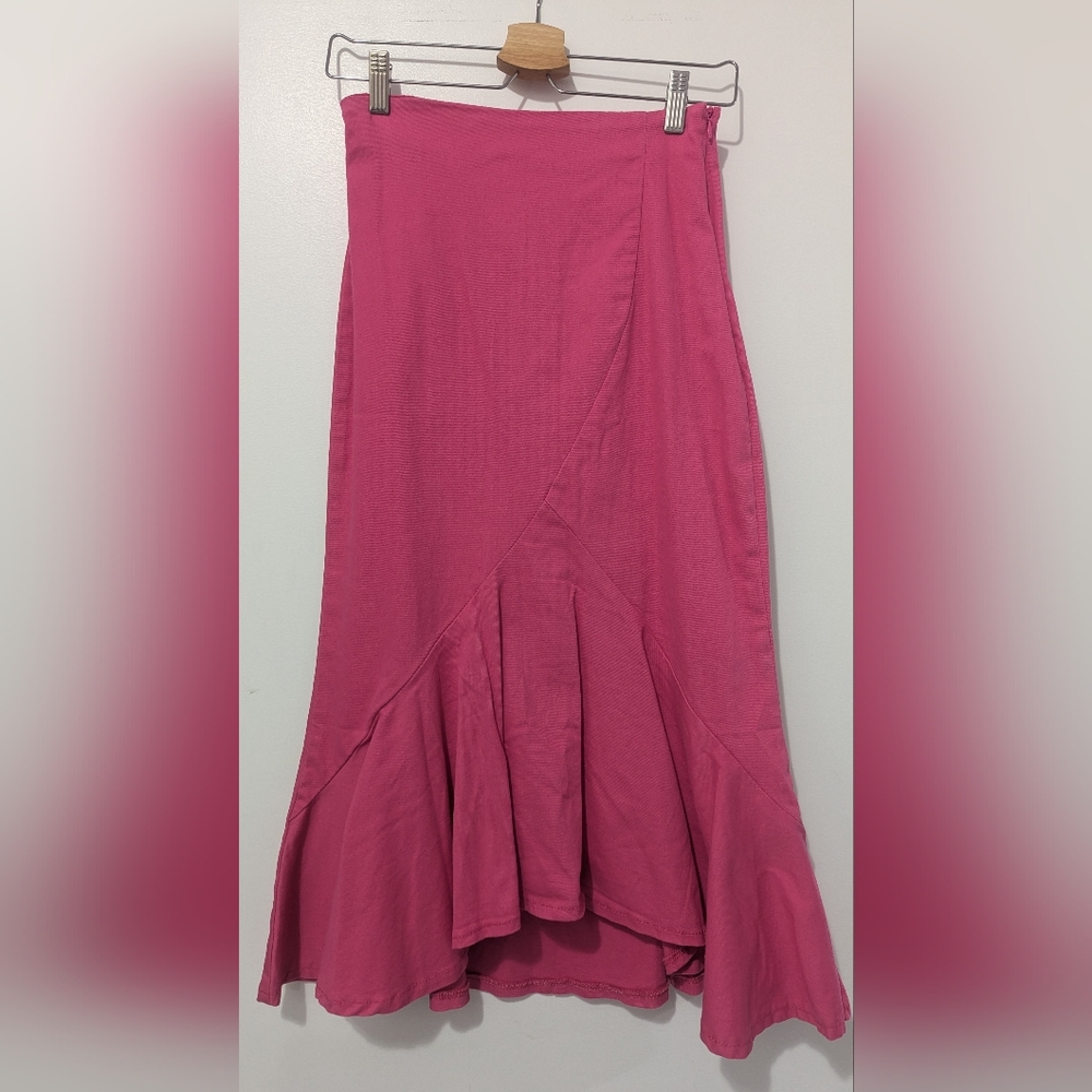 Hot Pink Midi Skirt
